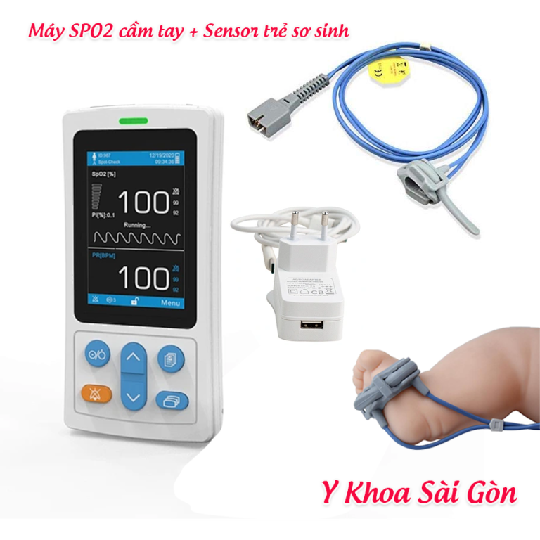 Máy Đo SPO2 Cầm Tay Sơ Sinh - Trẻ Em - Người Lớn - Y Khoa Sài Gòn